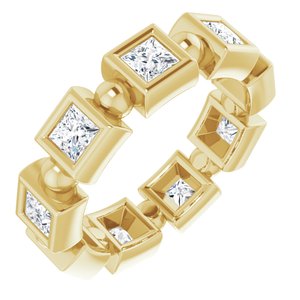 Bezel-Set Beaded Eternity Band