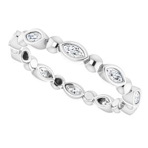 Bezel-Set Beaded Eternity Band