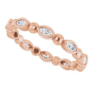 Bezel-Set Beaded Eternity Band