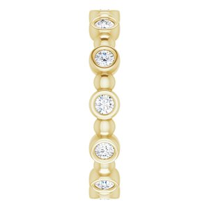 Bezel-Set Beaded Eternity Band