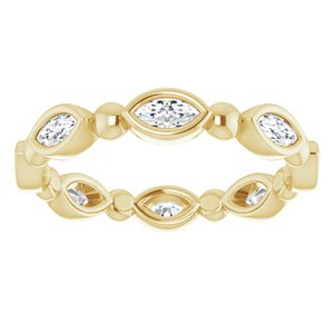 Bezel-Set Beaded Eternity Band