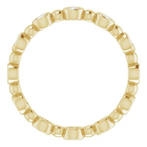 Bezel-Set Beaded Eternity Band