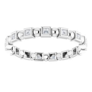 Bezel-Set Beaded Eternity Band