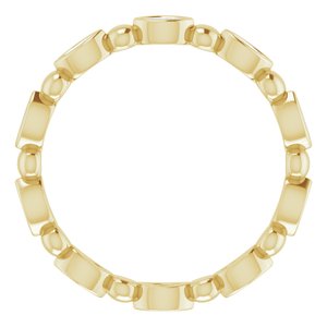 Bezel-Set Beaded Eternity Band