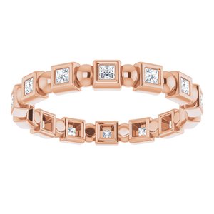 Bezel-Set Beaded Eternity Band