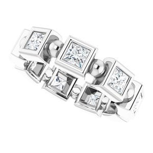 Bezel-Set Beaded Eternity Band