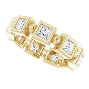 Bezel-Set Beaded Eternity Band