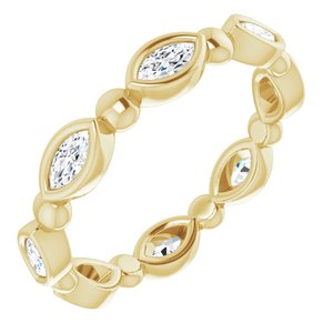 Bezel-Set Beaded Eternity Band