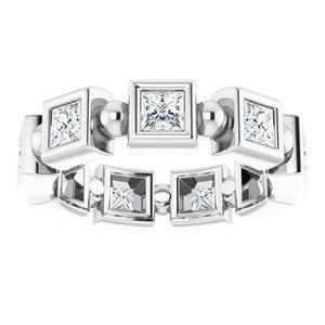 Bezel-Set Beaded Eternity Band