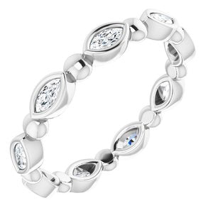 Bezel-Set Beaded Eternity Band