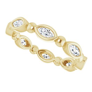 Bezel-Set Beaded Eternity Band