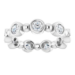 Bezel-Set Beaded Eternity Band
