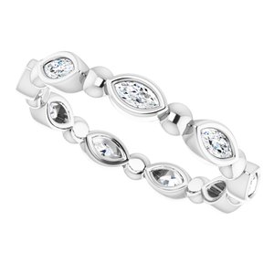 Bezel-Set Beaded Eternity Band