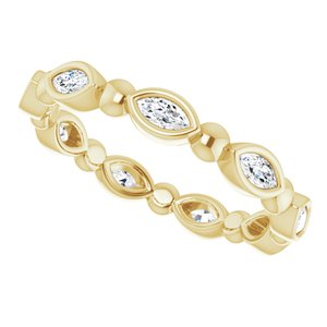 Bezel-Set Beaded Eternity Band