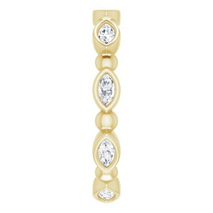 Bezel-Set Beaded Eternity Band