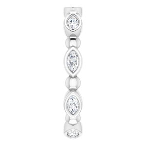 Bezel-Set Beaded Eternity Band