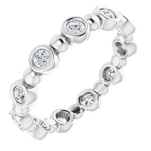 Bezel-Set Beaded Eternity Band