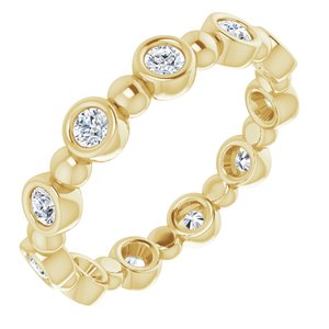 Bezel-Set Beaded Eternity Band