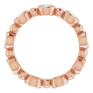 Bezel-Set Beaded Eternity Band