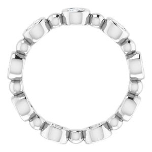 Bezel-Set Beaded Eternity Band