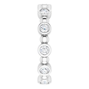 Bezel-Set Beaded Eternity Band