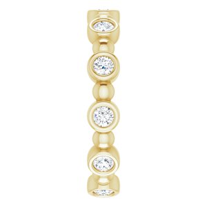 Bezel-Set Beaded Eternity Band