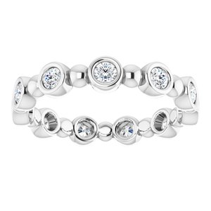 Bezel-Set Beaded Eternity Band