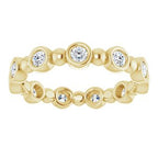 Bezel-Set Beaded Eternity Band