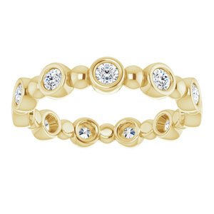 Bezel-Set Beaded Eternity Band
