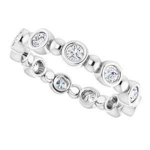 Bezel-Set Beaded Eternity Band