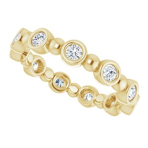 Bezel-Set Beaded Eternity Band