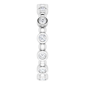 Bezel-Set Beaded Eternity Band