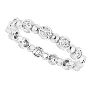 Bezel-Set Beaded Eternity Band