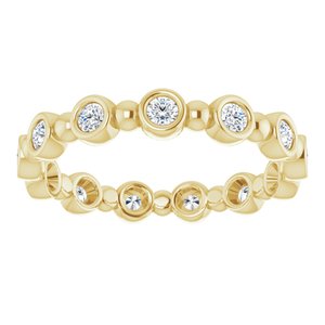 Bezel-Set Beaded Eternity Band