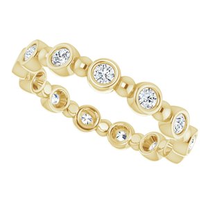 Bezel-Set Beaded Eternity Band