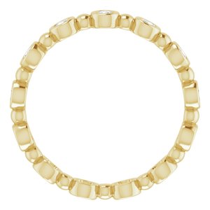 Bezel-Set Beaded Eternity Band