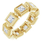 Bezel-Set Beaded Eternity Band