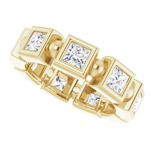 Bezel-Set Beaded Eternity Band