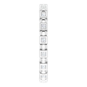 Bezel-Set Beaded Eternity Band