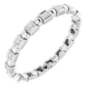 Bezel-Set Beaded Eternity Band