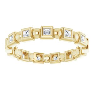 Bezel-Set Beaded Eternity Band