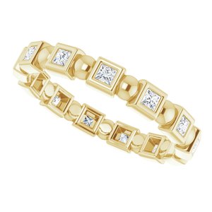 Bezel-Set Beaded Eternity Band