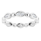 Bezel-Set Beaded Eternity Band