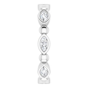 Bezel-Set Beaded Eternity Band