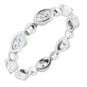 Bezel-Set Beaded Eternity Band