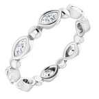Bezel-Set Beaded Eternity Band