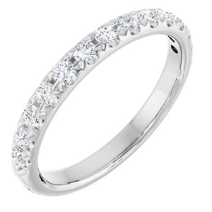 French-Set Accented Engagement Ring or Band