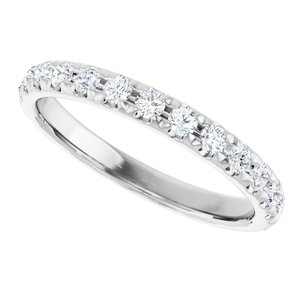 French-Set Accented Engagement Ring or Band