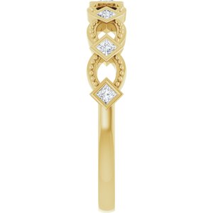 Bezel-Set Stackable Ring