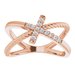 Accented Cross Rope Ring